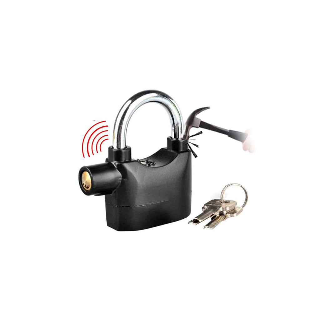 Candado de alarma – Cerradura de alarma antirrobo de seguridad resistente –  Sonido de alarma de 120 db – A prueba de intemperie para puerta, almacén